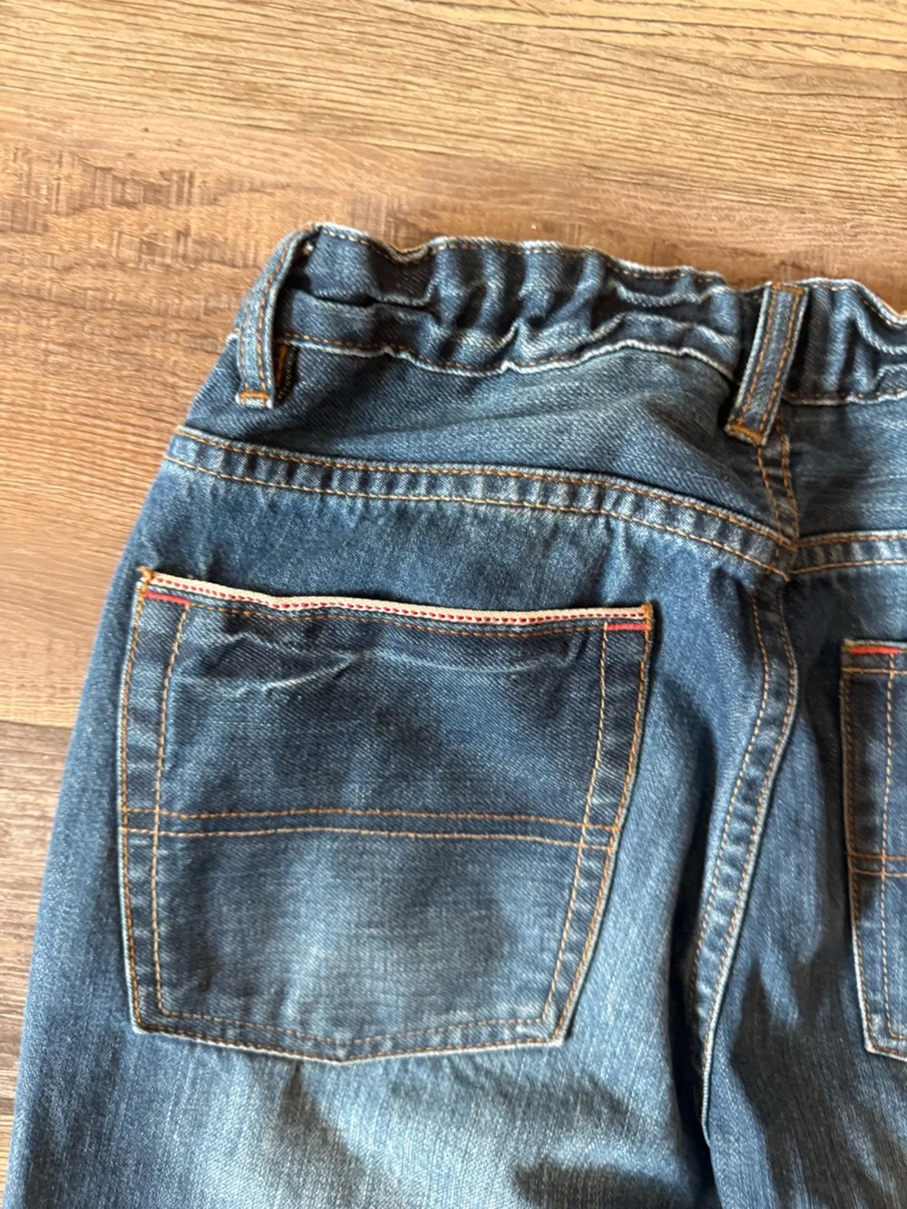 Mini Boden Blue Denim Jeans with Red Trim